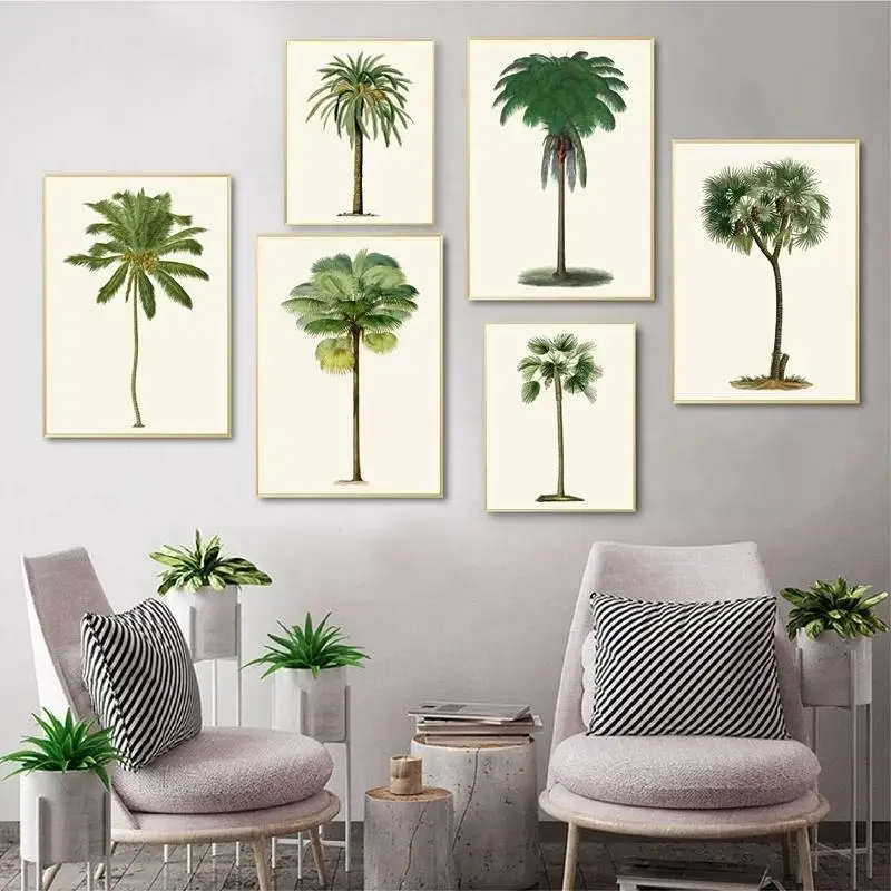 

Tropical Plant Tree Illustrations Vintage Botanical Poster and Print Canvas Painting Wall Art Home Decor For Living Room Bedroom