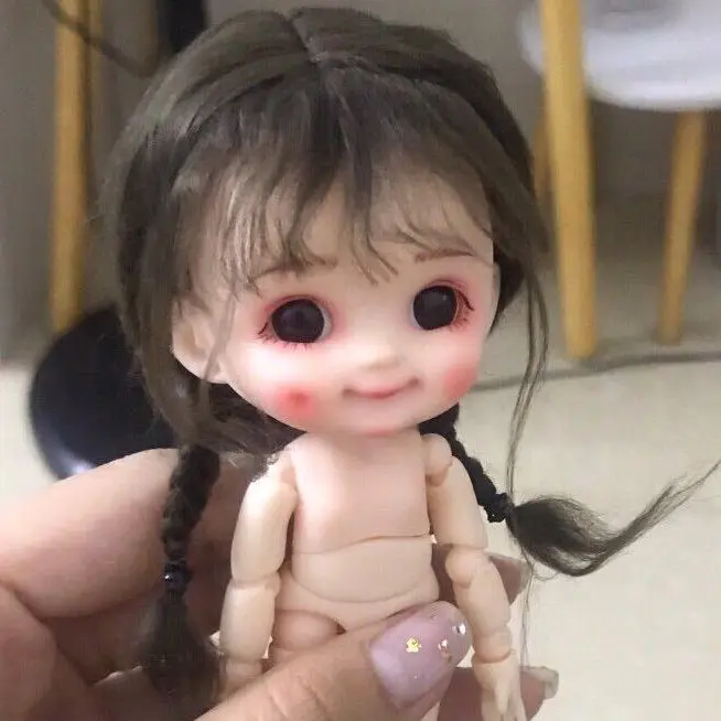 Голова куклы Ob11 1/12 Bjd голова с париком милая кукла со смайликом девочка игрушки
