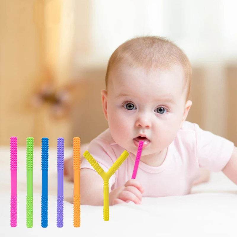 

Baby Teether Infants Soother Nursing BPA Free Hollow Tube Baby Teeth Sensory Chew Molar Stick Avoid Eat Finger Toy Drop Shipping