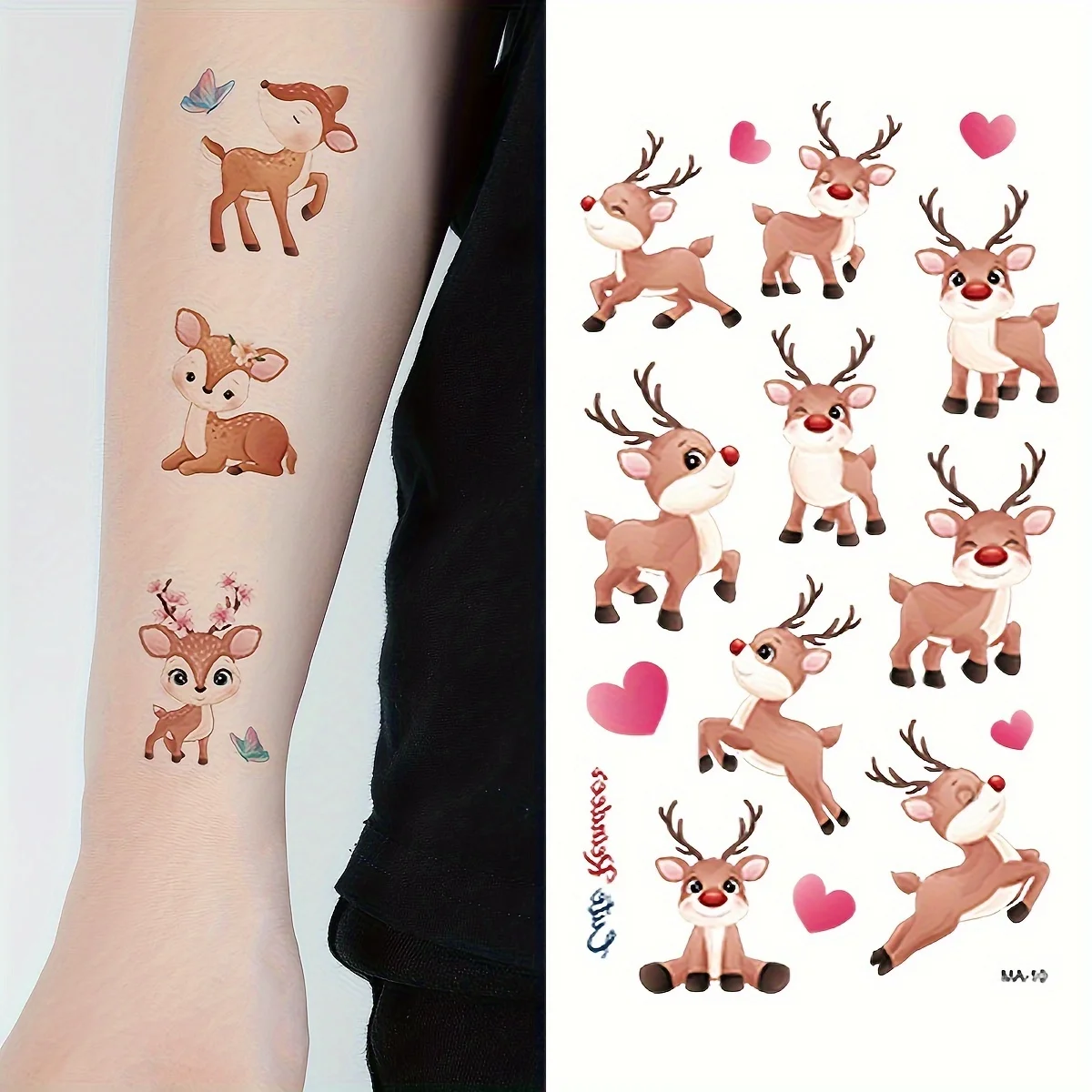 10 шт. временные татуировки с милыми животными наклейки для детей мультяшная лиса