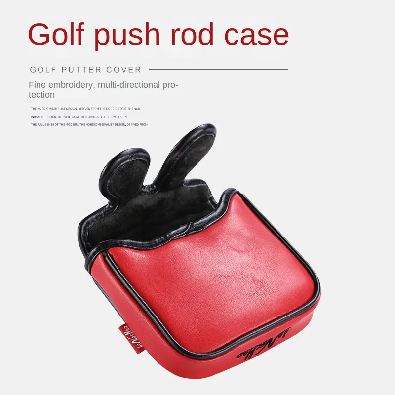 Golf Club Sleeve Pu High Quality Embroidery Square Binaural Golf Push Rod Case Golf Accessories
