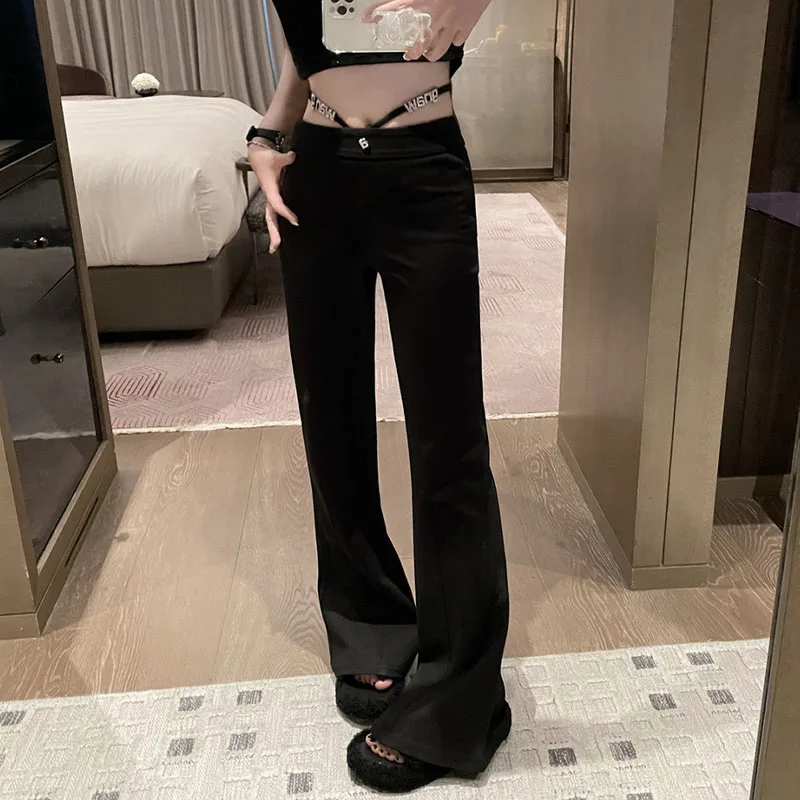 

Fashion Women's Aw Rhinestone High Waist Casual Pants Women's Summer New Thin Section Slim Trousers