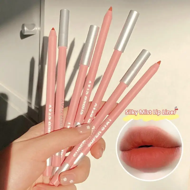 

8 Colors Cosmetic Professional Wood Lipliner Waterproof Lady Charming Lip Liner Soft Pencil Contour Makeup Lipstick Tool