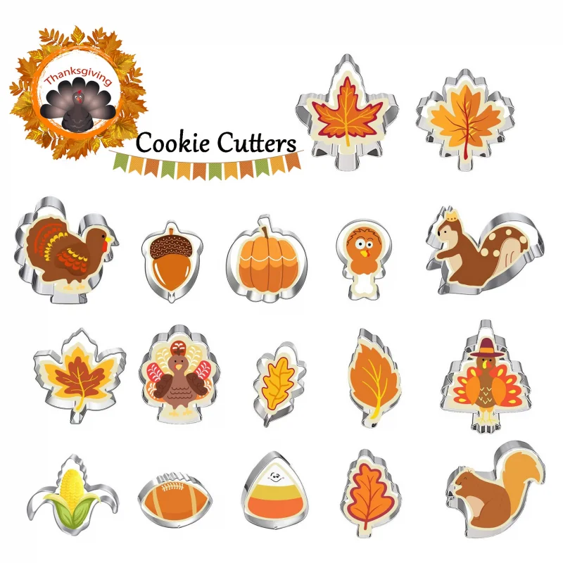 

Stainless Steel Thanksgiving Moulds Cake Fondant DIY Cookie Moulds Mold Cake Decoration Tool Gift DIY Baking Biscuit Mould