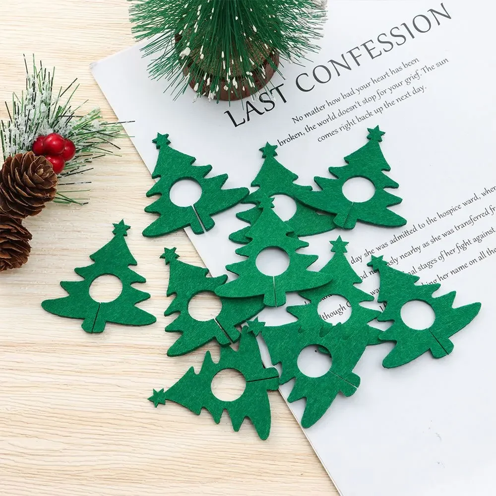 10 шт. рождественские фетровые стаканы для вина кольцо открыток украшение стола