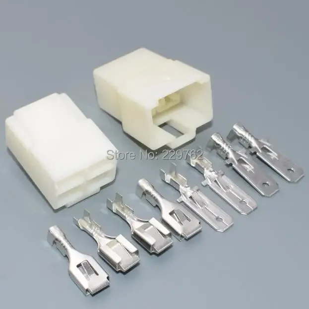 Shhworldsea 50 компл. 6 3 мм 4-контактный/контактный автомобильный электрический разъем