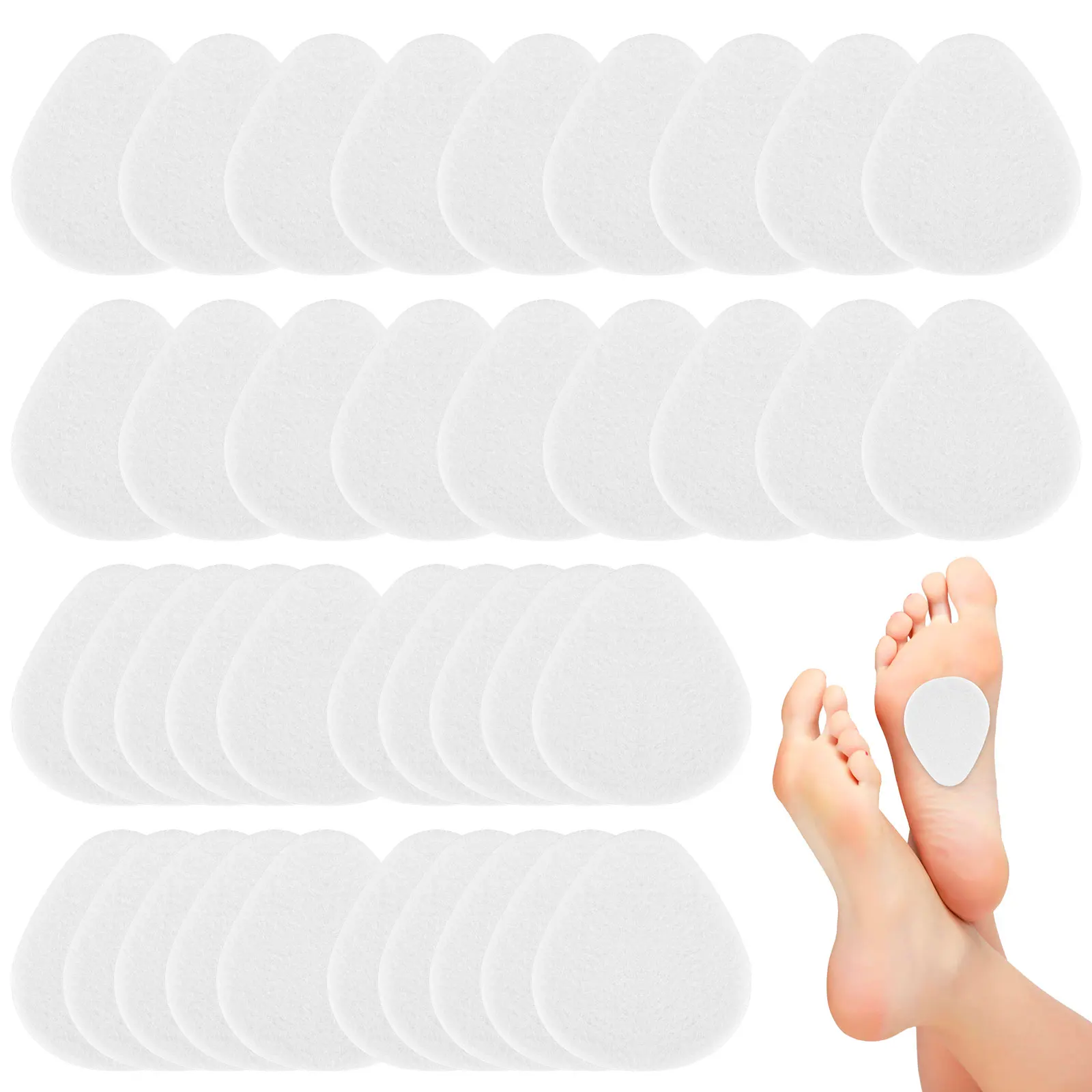 

40Pcs Metatarsal Foot Pad Wool Felt Feet Insert Pads Self-Adhesive Foot Cushion Pad Soft Breathable Foot Support Pads