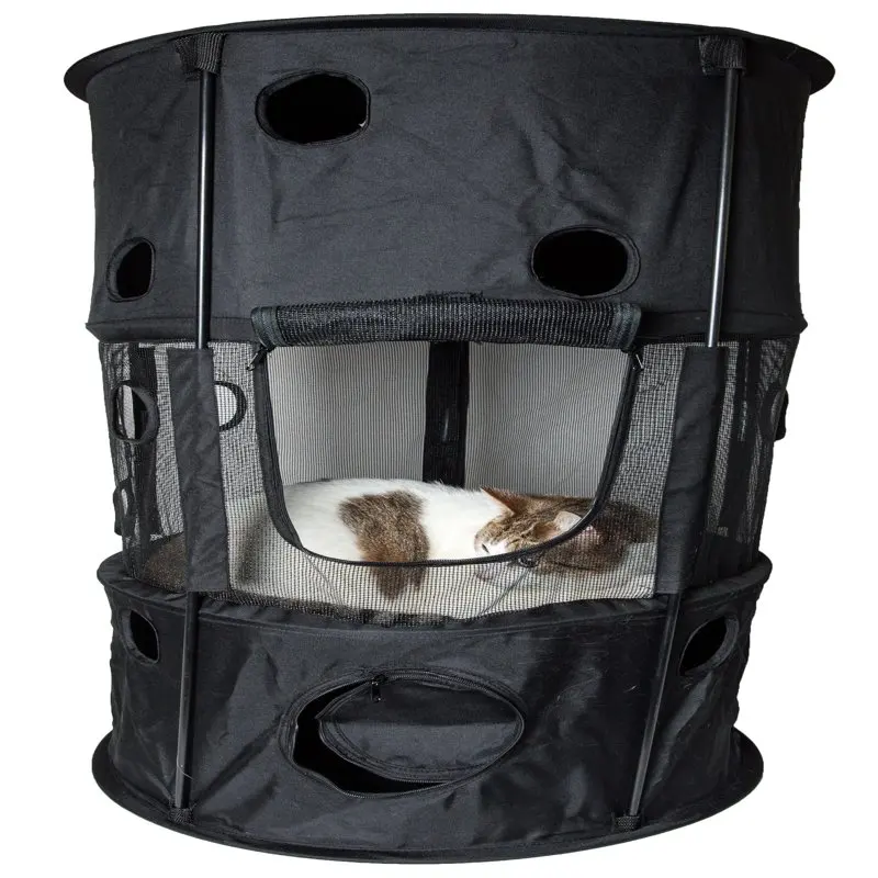 

® 'Climber-Tree' Play-Active Travel Collapsible Lightweight Kitty Cat Tree House Lounger For Cats Kitten Furniture House