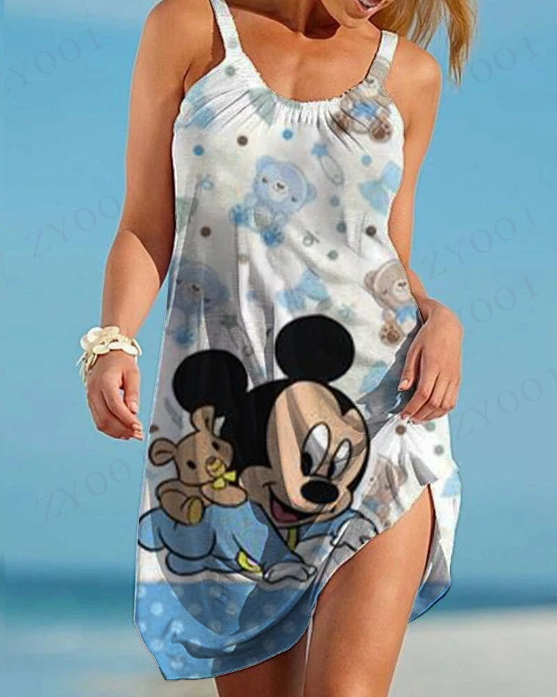 

Summer Women's Beach Blouse Wrap Towel Halter Strap Mini Beach Skirt Women's Beach Dress Sexy Disney Minnie Mouse Swimwear