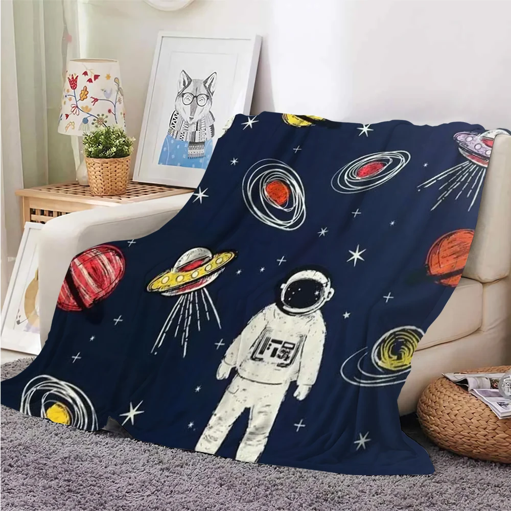 

CLOOCL Children's Flannel Blanket Astronaut Rocket UFO 3D All over Printed Blanket Throws on Sofa Travel Quilt Dropshipping