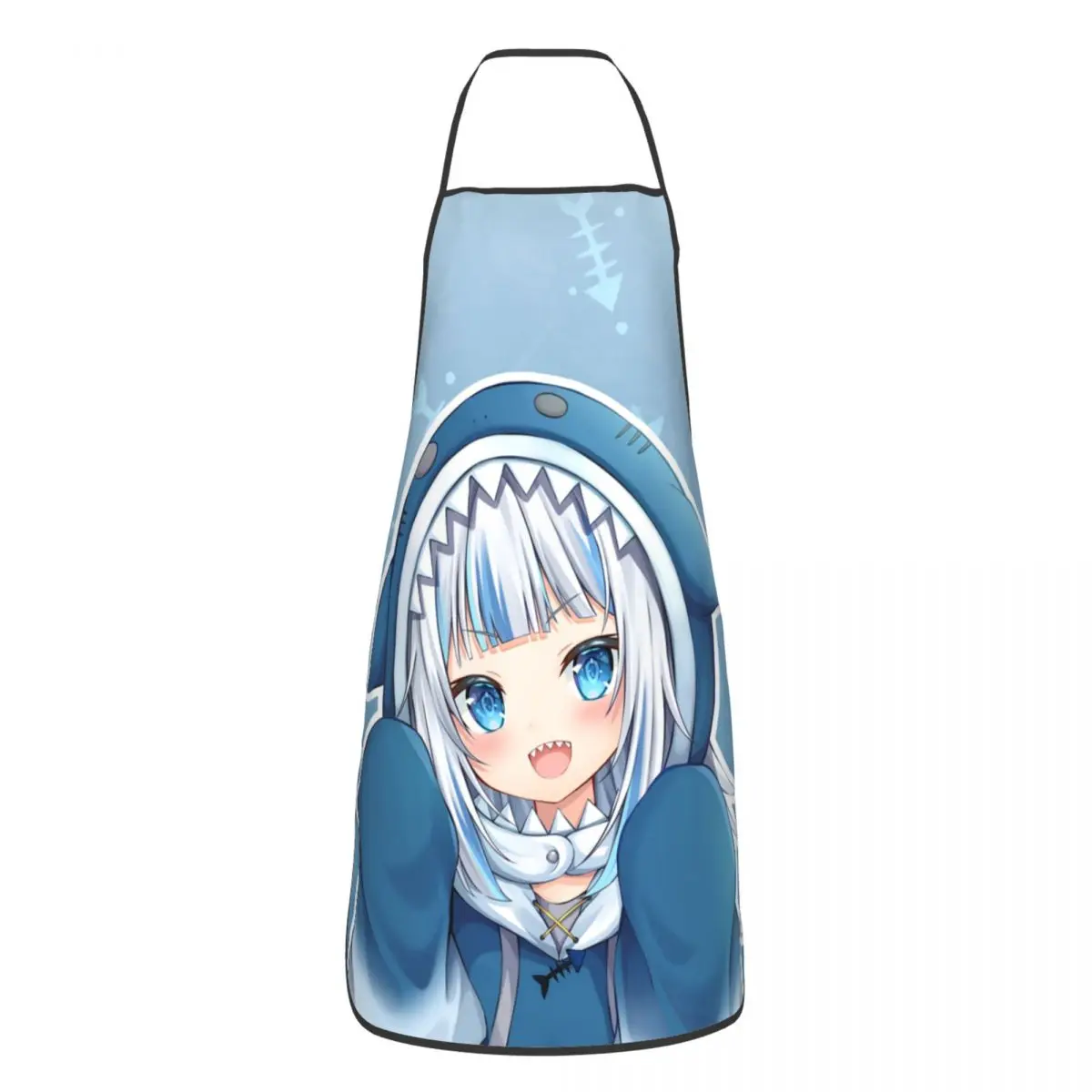 

Kawaii Cute Shark Girls Apron Cuisine Cooking Baking Painting Smol Gura Gawr Aprons Cafe Antifouling Tablier Adult