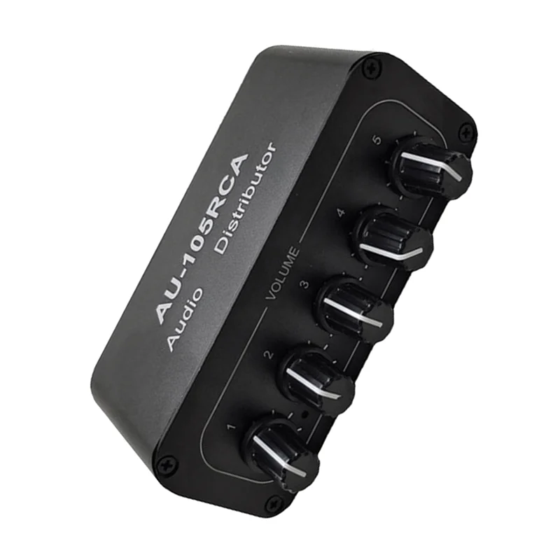 5CH Audio Distributor Stereo Mixer 1 Input 5 Output Splitter for Power Amplifier Active