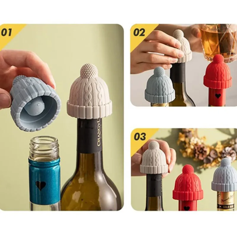 

Silicone Wine Stopper Cap Hat Shape Wine Stoppers Reusable Decorative Wine Seal Stopper Cap for Wine Beverage