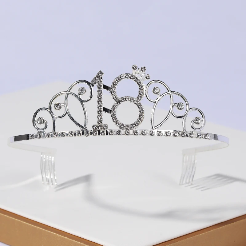 Классическая цифровая корона на день рождения 18 лет в паре аксессуары для волос