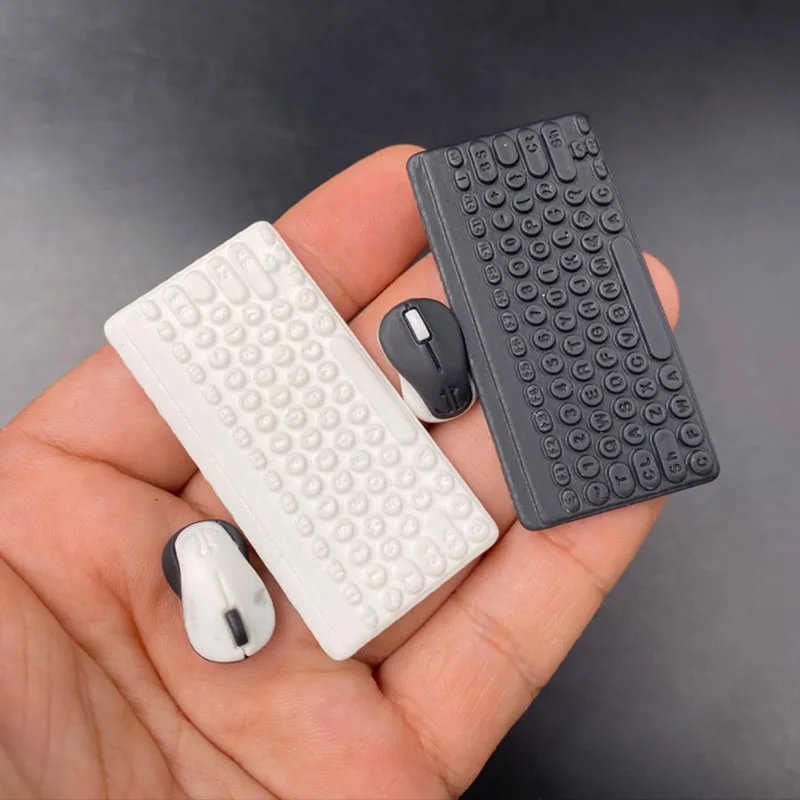 

Настольный реквизит в масштабе 1/6, мини-клавиатура, мышь, монитор, пластиковая модель, аксессуары для кукол, коллекционный дисплей, украшения, подарок