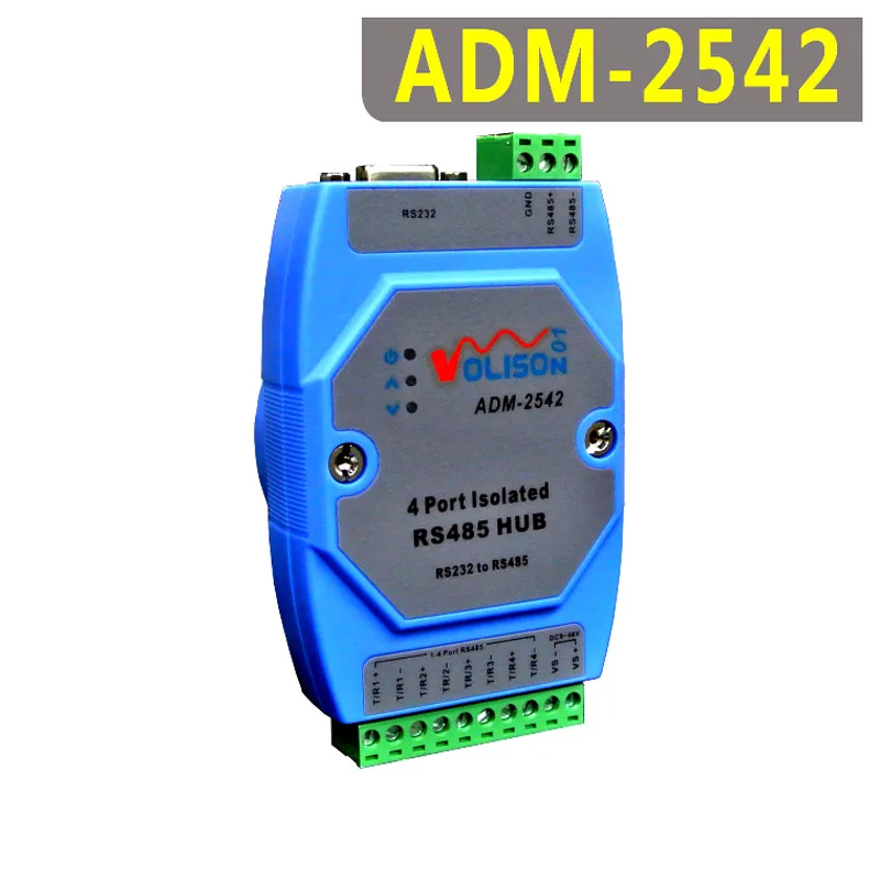 ADM-2542 изолированный 4-портовый RS485 концентратор от 1 до 4 Ретранслятор с поддержкой порта от RS232 до 485