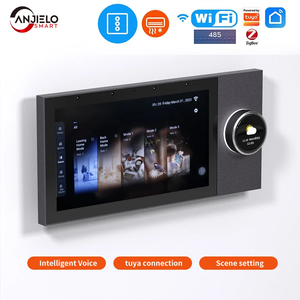 

Anjielosmart 7-inch Wifi Smart Home Control Panel TV Multifunction Integrated Tuya Zigbee Bluetooth Gateway Electronic Panel