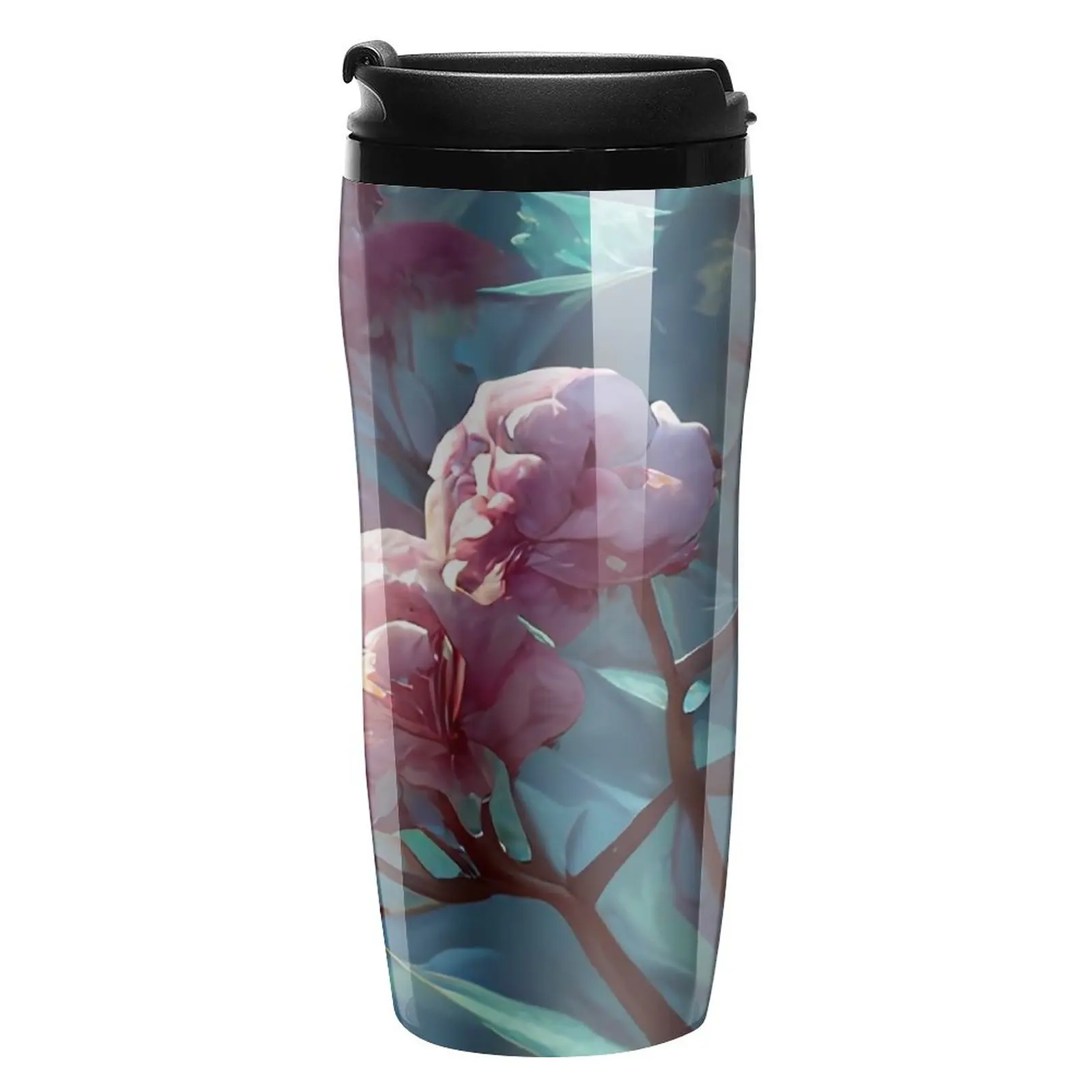 

Кофейная кружка с цветочной поверхностью to Go, Пляжная пластиковая бутылка для воды с принтом розовых цветов, сохраняющая тепло, сублимационная пластиковая чашка 350 мл