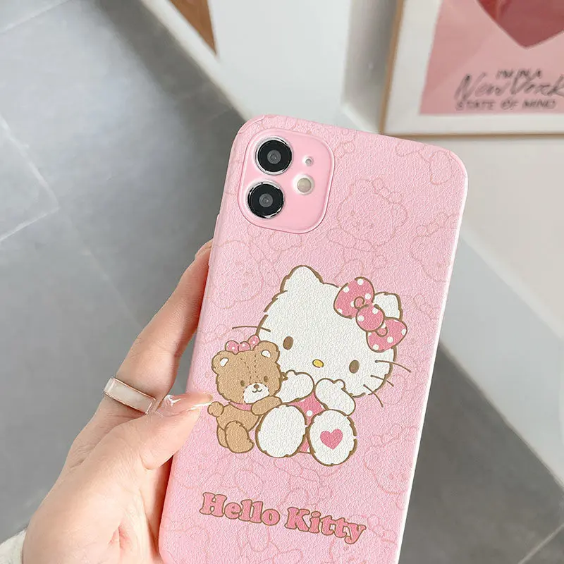 Kawaii Hello Kitty противоударный мягкий чехол для телефона Iphone 12 11 Pro Xs Max Xr X Se 7 8 Plus Чехлы