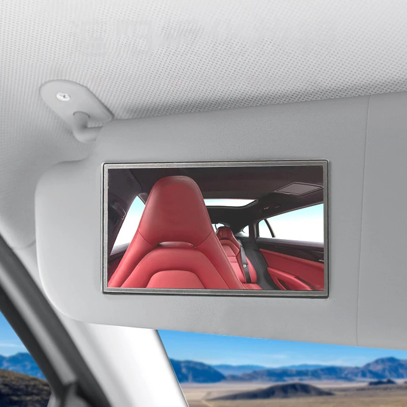 

Auto Sun-Shading Visor HD Mirrors Car Makeup Mirror Stainless Steel Portable Car Interior Rearview Mirror Universal Decoration