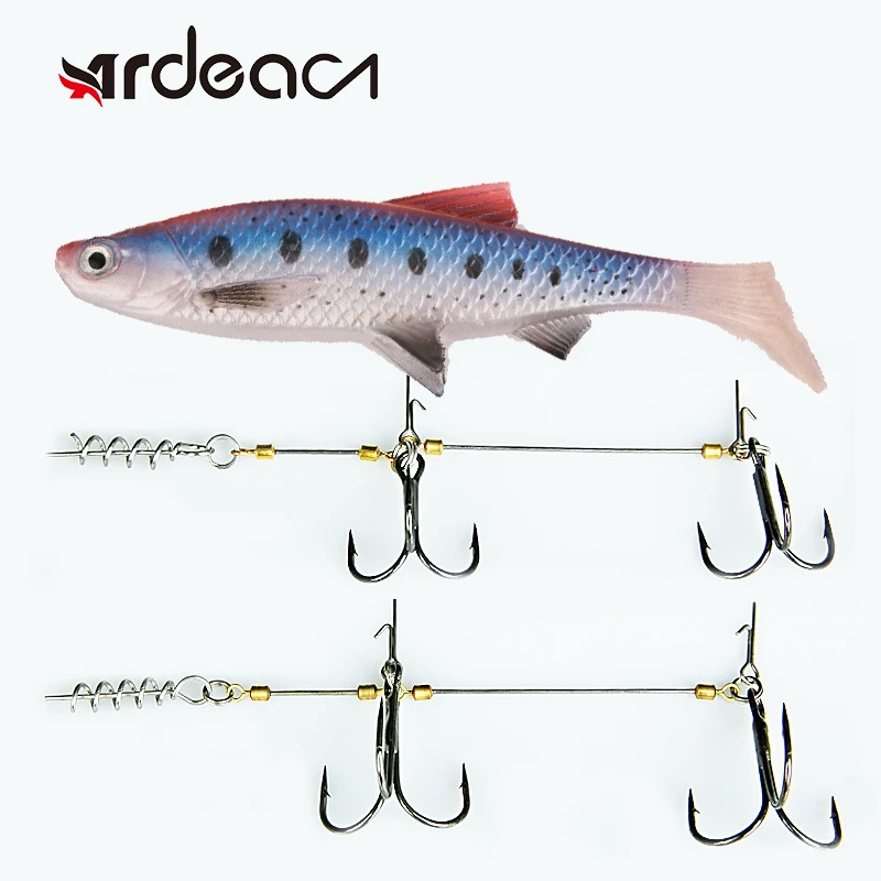 

ARDEA Fishing винтовая установка 1 шт. VMC большая Мягкая приманка спиральные скаты центровочная булавка для мелководья острые тройные Крючки с заз...