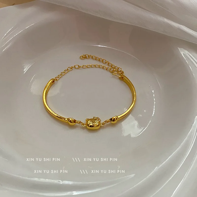 Браслет с персонажем мультфильма Hello Kitty золотой цвет браслет регулируемым