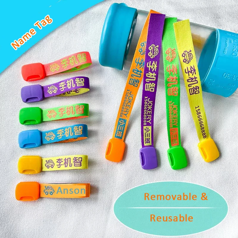 Customized Children's Name Tag Lable Hanging On Bag Cup Clothes For Kids Embroidery Custom Sew Waterproof Name Pendant Listing