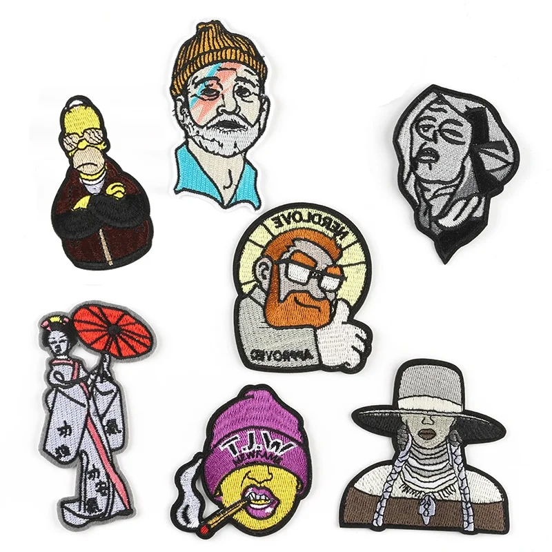 

Cartoon japan characters pattern Iron on Embroidered Patches For on Sew Punk Clothes Pants Hat Jeans Sticker DIY Patch Applique