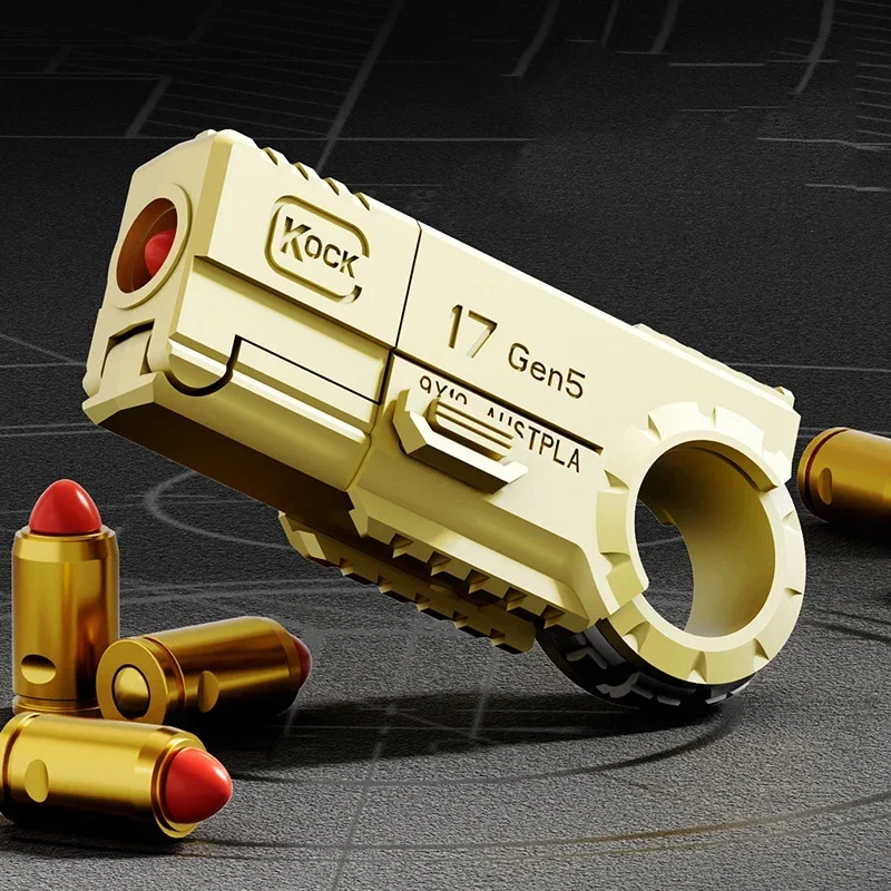 Фото 1 шт., мини-пистолет EDC с двойной головкой, Glock, мини-пистолет из сплава, мягкая пуля, пистолет, гироскоп на палец, креативная игрушка №2