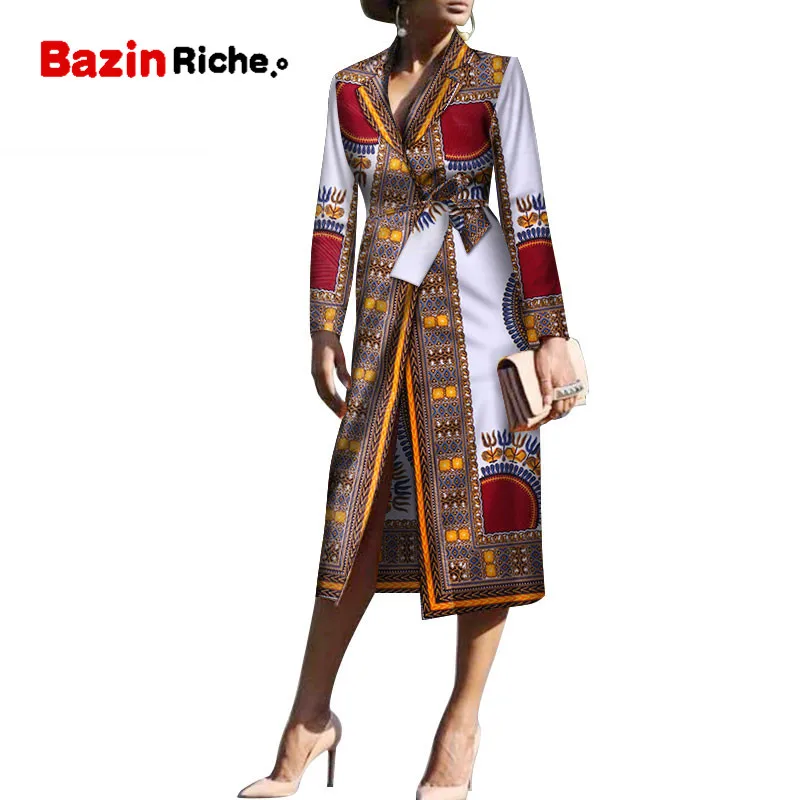 Women Jacket African Coats Trench Lady Dashiki Coats Print Batik Costume Female Africa Clothing Windbreaker Customize WY3470