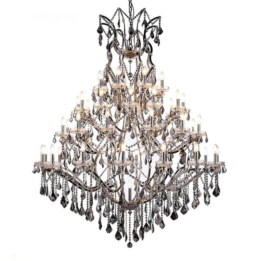 

LED Pendant Chandeliers Lamp Lighting Retro Iron Crystal Candle Suspension Fixture Bedroom Living Room Lights Decoration