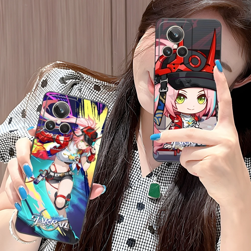 Honkai Star Rail Rappa Mobile Phone Case for Realme GT 2 9i 8i 7i Pro X50 X2 C35 C21 C20 C11 C3 Black Soft Cover Shell
