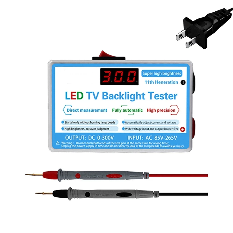 

LED TV Backlight Tester LED Light Strip Lamp Beads COB Light Source Repair Testing Tool with LCD Digital Display 0-300V