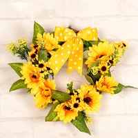 artificial sunflower christmas wreath decorative fake sunflower flower wreath bouquet wedding plant room home decor party gift