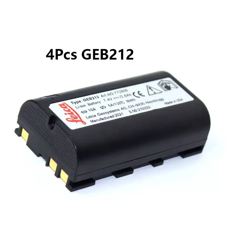 

4Pcs GEB212 Battery for Leica ATX1200 ATX1230 GPS1200 GPS900 GRX1200 Rechargeable Battery