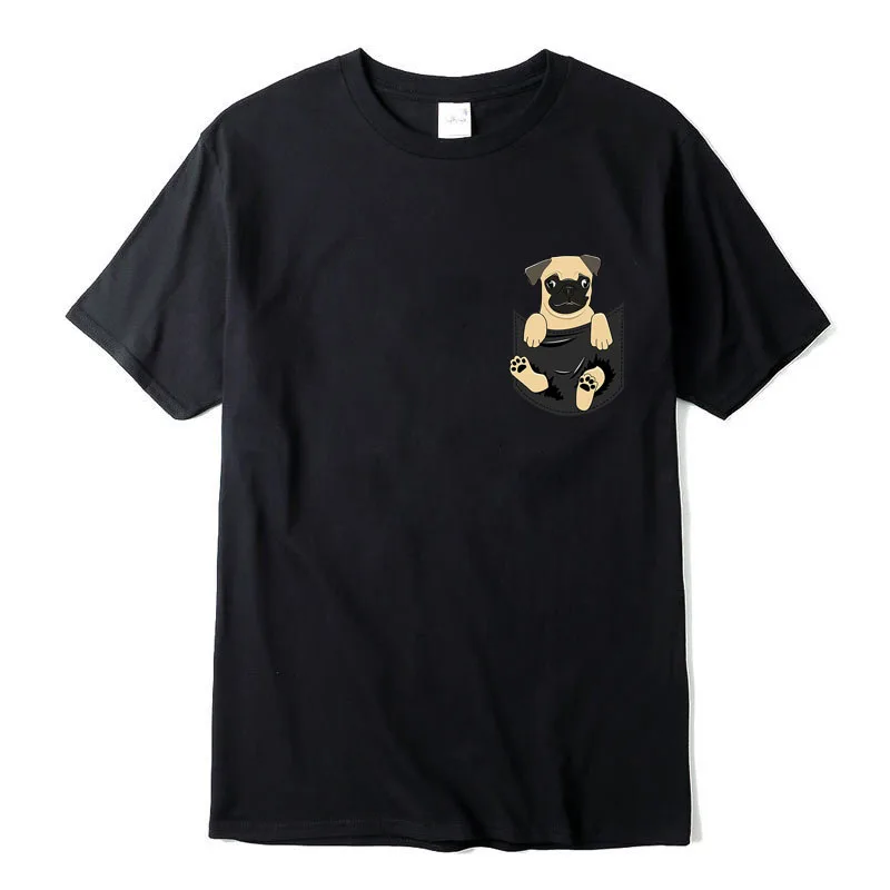 

Футболка мужская с забавным принтом карманной собаки, свободная рубашка с коротким рукавом, топ в стиле хип-хоп, хлопковая футболка унисекс,...
