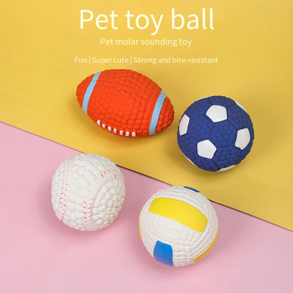 

Жевательный мяч для собак из натурального латекса, эластичный молярный звуковой мяч, устойчивый к укусам для собак, чистка зубов