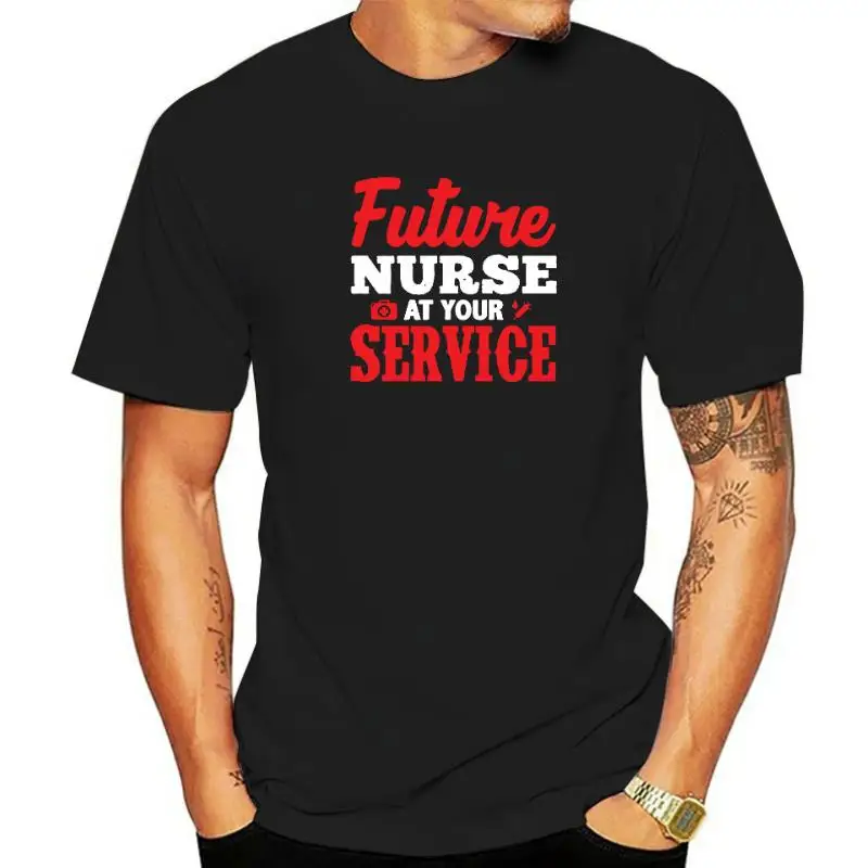 

Future Nurse At Your Service Funny T-Shirts Men's Oversized Cotton Tops Streetwear Tee Shirts Boy's Casual Short Sleeve Tees