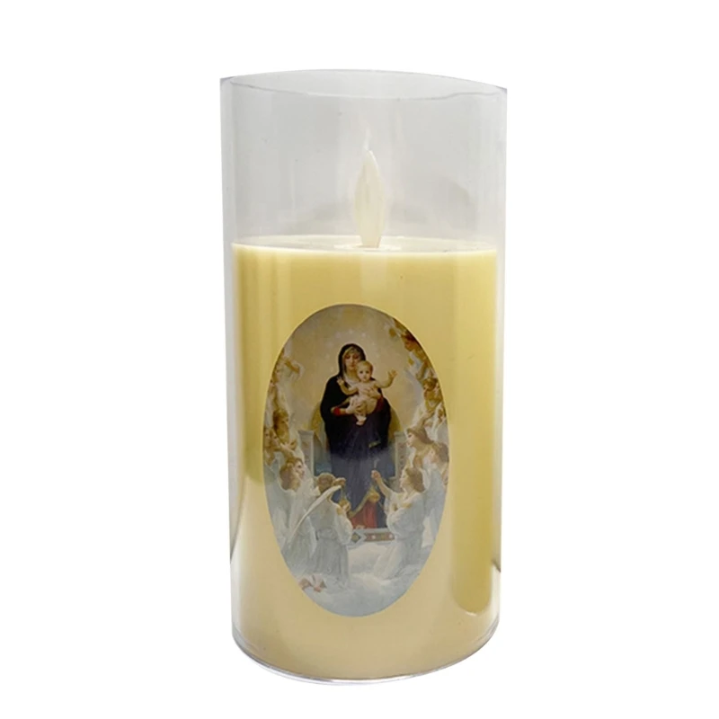 

Christ Candle Light Electronic Lamps Religious Gift Home Party Church Decoration G6KA