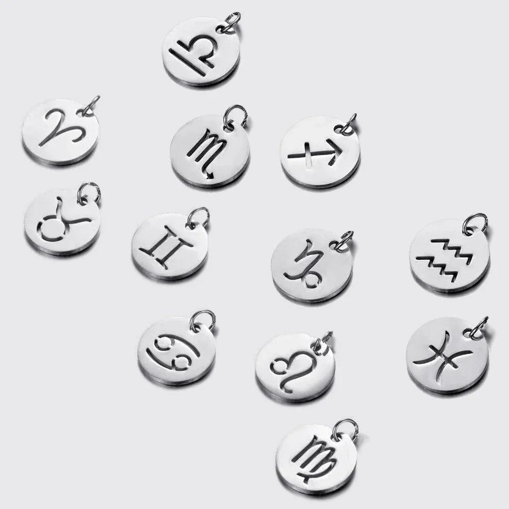12 дюймов Zodia подвеска со знаком 10 шт. ювелирные изделия из нержавеющей стали