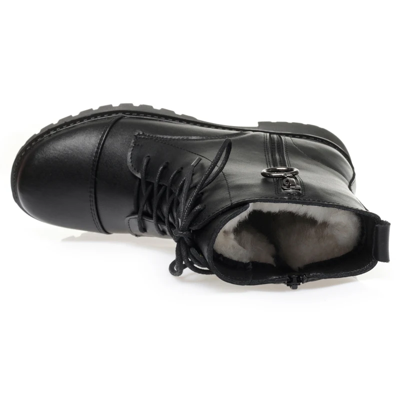 DIMANYU Winter Short Boots Women Large Size Wool Warm Women Motorcycle Boots British Style Genuine Leather Women Snow Boots