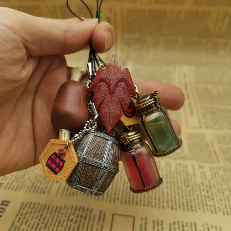 

Monster Hunter Game Keychain Prop Model Figure Bag Pendant Ornaments Accessories Small Gift