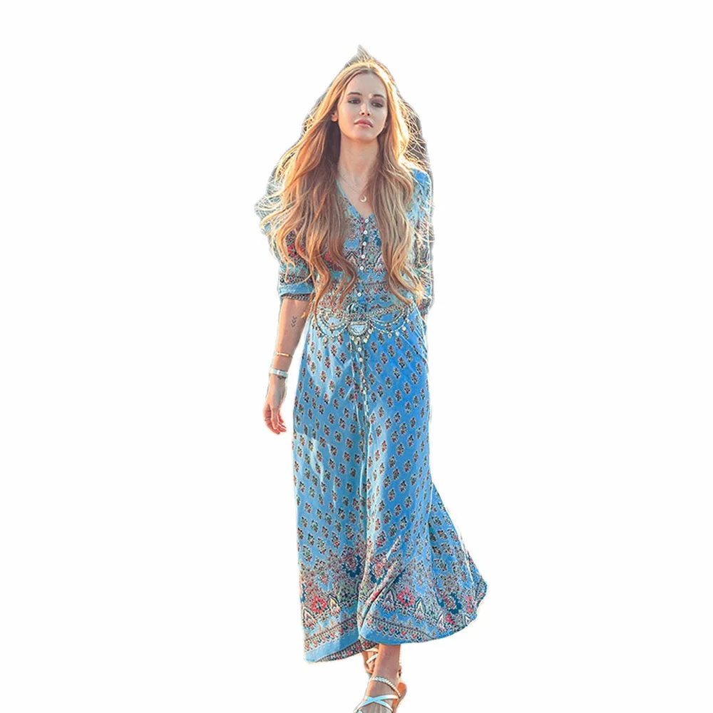 

Hot Selling Bohemian Printed New Style Dress Beach Skirt Foreign Trade