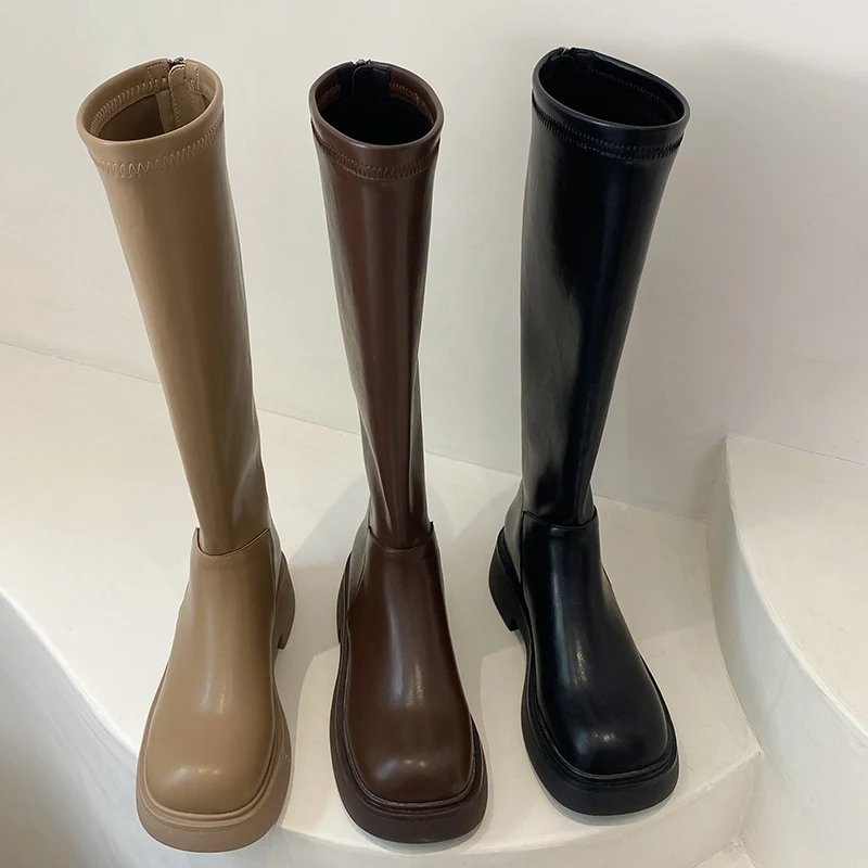 

Женские высокие сапоги Челси, Роскошные туфли-лодочки из искусственной кожи, Женская Современная резиновая обувь, новинка 2022, модные сапоги...