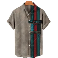 2022 vintage mens shirt hawaii racing 1 lapel button 3d short sleeve mens shirt oversized shirt 5xl