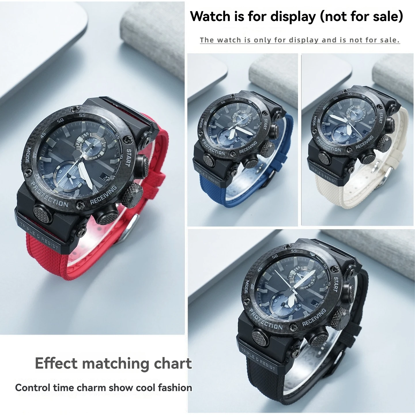 Фото Высококачественный ремешок из фторкаучука GWRB1000 для Casio G-SHOCK Gravitymaster 5588 GWR-B1000, водонепроницаемый, без пыли, специальный ремешок №2