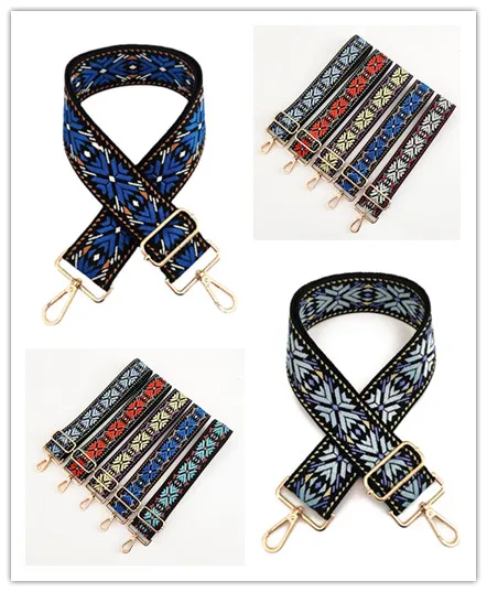 

Новый жаккардовый плечевой ремень в этническом стиле женская сумка с широким и утолщенным ремешком аксессуары сменный длинный ремень-месс...