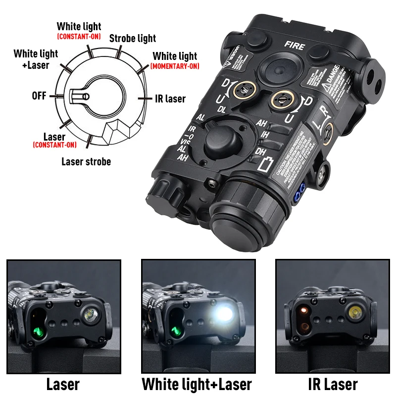 WADSN NGAL L3 Охотничий фонарь Цельнометаллический прожектор Красный Зеленый Синий
