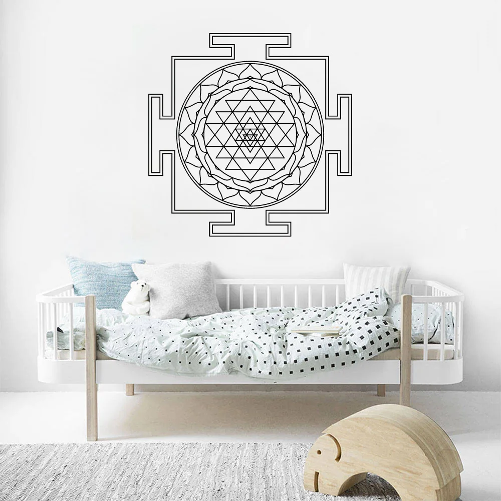 

Sri Yantra Mandala Vinyl Decal Wall Sticker Room Yantra Logo Symbol Big Large Size Home Decoration Art Mural