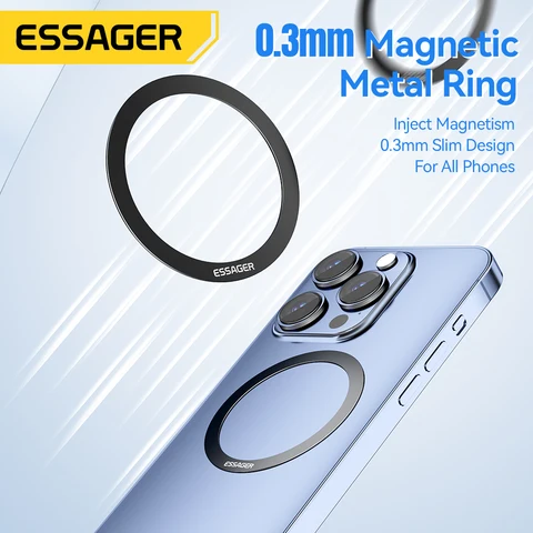 Essager 2 шт. магнитное металлическое кольцо для телефонов Magsafe iPhone 15 14 13 12Pro Android, наклейки, кольца для беспроводного зарядного устройства, подставка